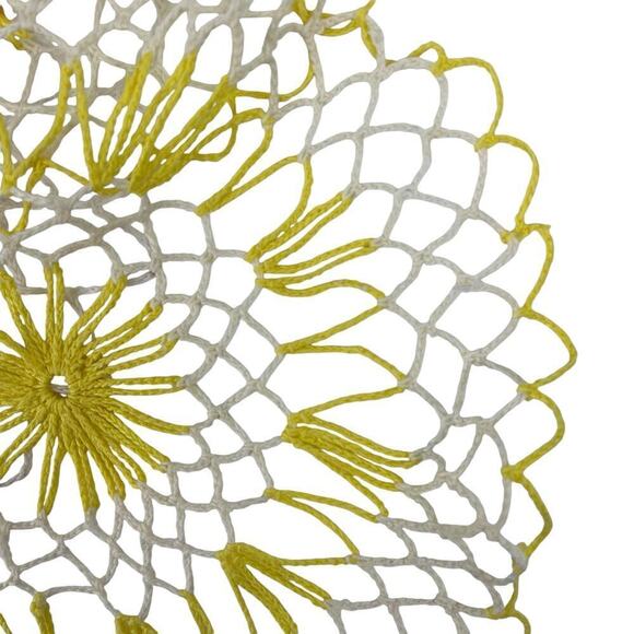 Vintage Doilies Crochet Set of 3 Wide Knit Yellow Orange White - Picture 7 of 10